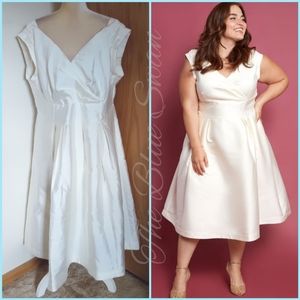 NWT Modcloth Emily And Fin Keener Pastures Ivory Taffeta Dress 1X